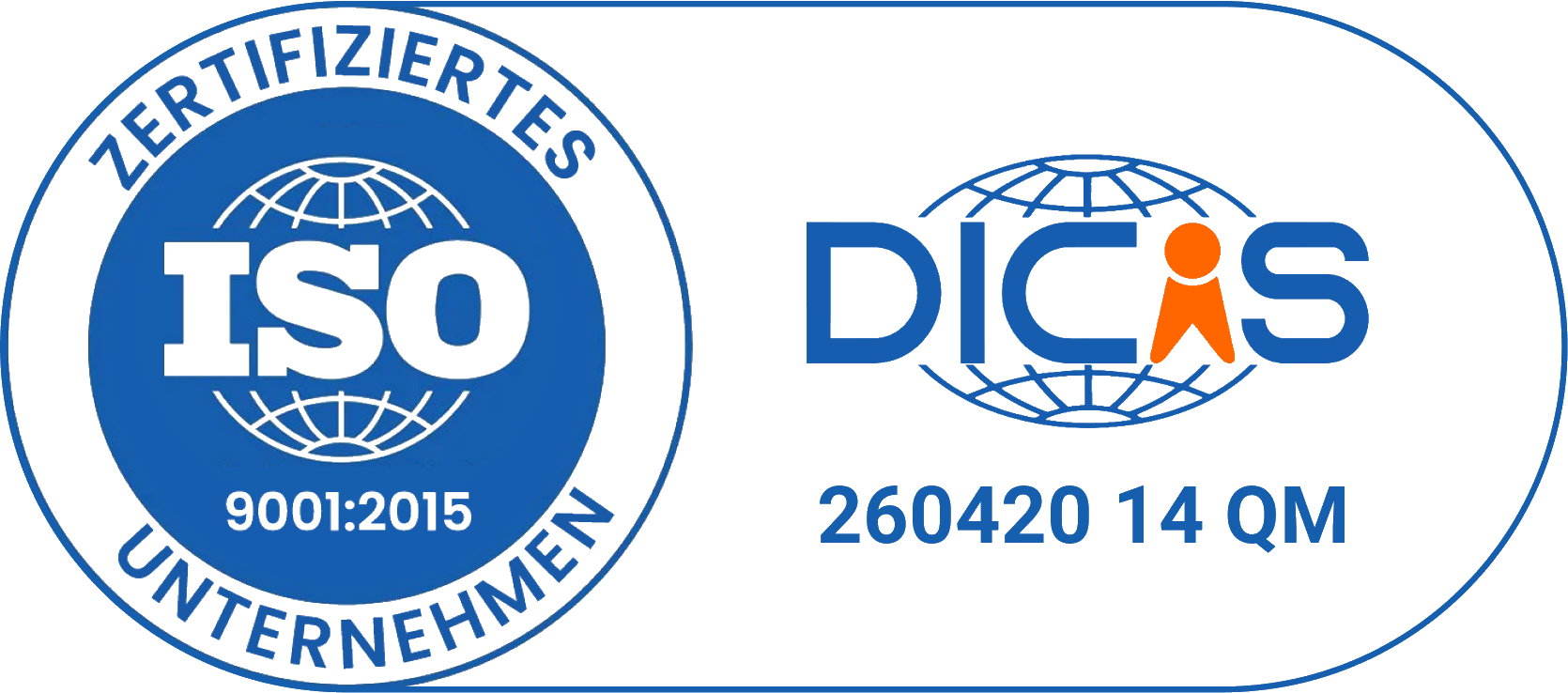 Zertifikat ISO 9001:2015 — AF-media Consulting GmbH, ausgestellt von DICIS