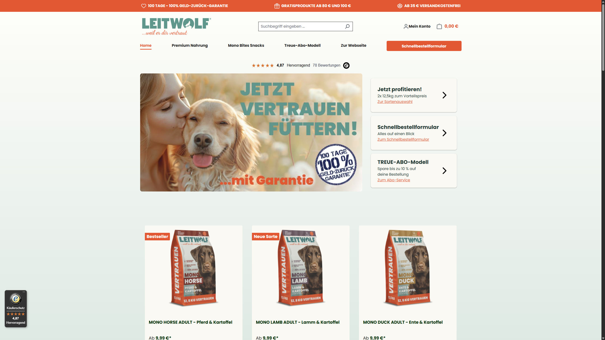 Onlineshop Leitwolf